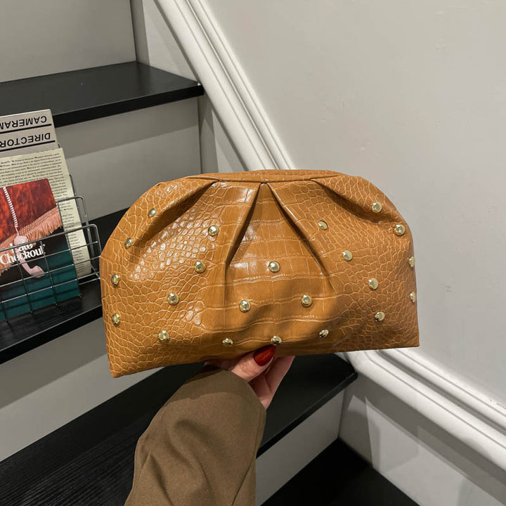 WoElegant Textured Crocodile Pattern Clutch Bag Bowlift