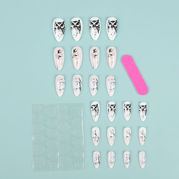 Creative art nails in elegant owl design Bowlift