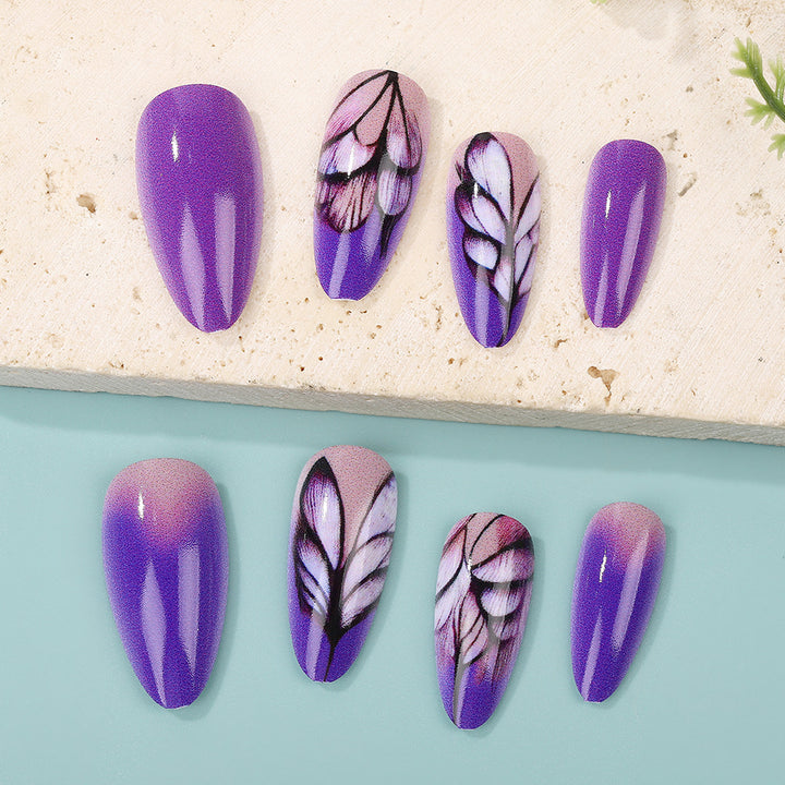 Artificial nails with an elegant floral pattern Bowlift