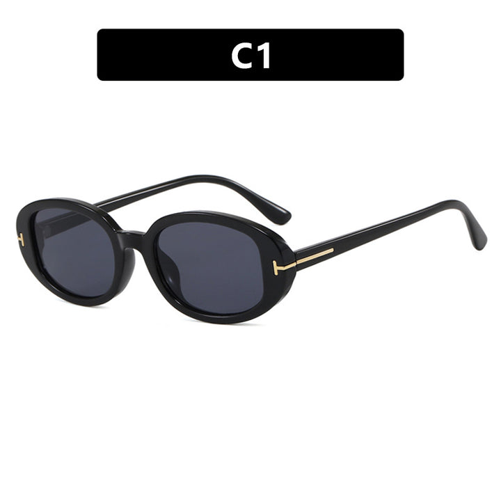 Ladies stylish oval sunglasses with golden details Bowlift