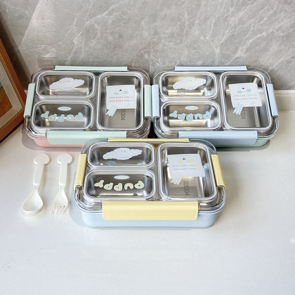 Multi-Compartment Lunch Box with Utensils