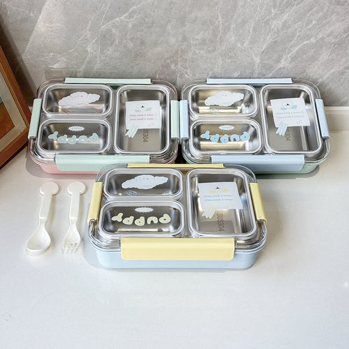Multi-Compartment Lunch Box with Utensils