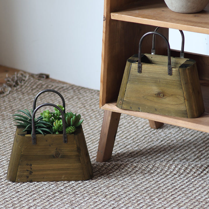 Wooden container with handles Bowlift