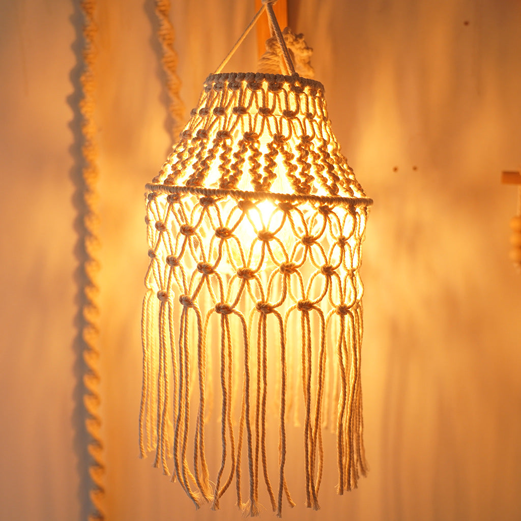 Macramé Bohemian Hanging Pendant Light Shade Bowlift