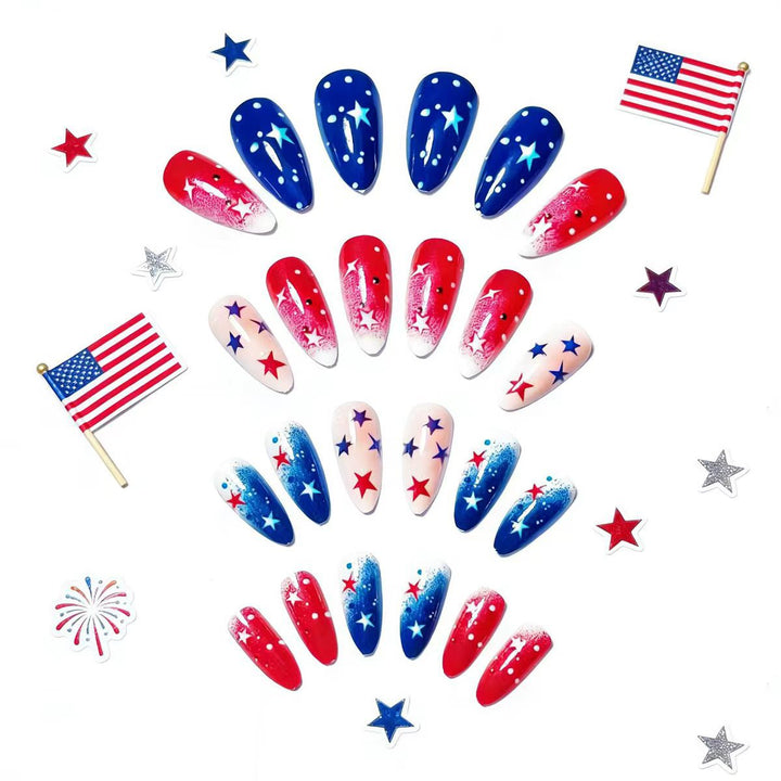 Creative artificial nails with festive star design Bowlift