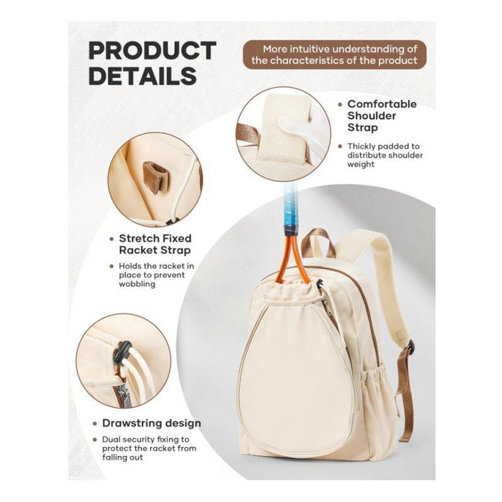 Practical tennis backpack with special racket compartments Bowlift