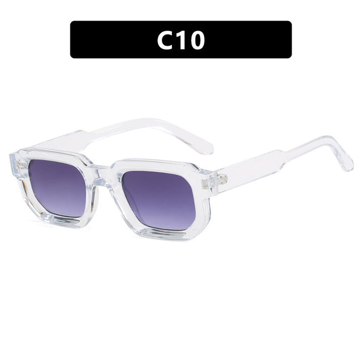 Women's geometric sunglasses with stylish transparent frame and polarized lenses Bowlift