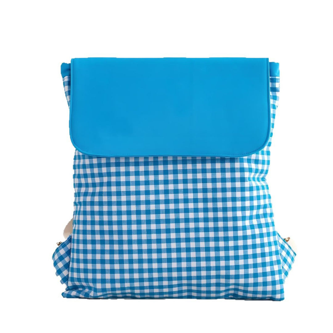 Checked pattern backpack Bowlift