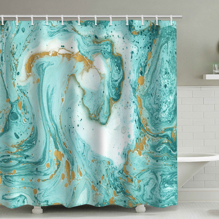 Abstract Marble Design Shower Curtain Bowlift