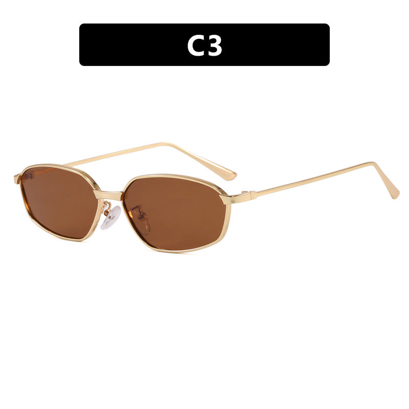Women's geometric sunglasses with protective UV filter and minimalist metal frame Bowlift