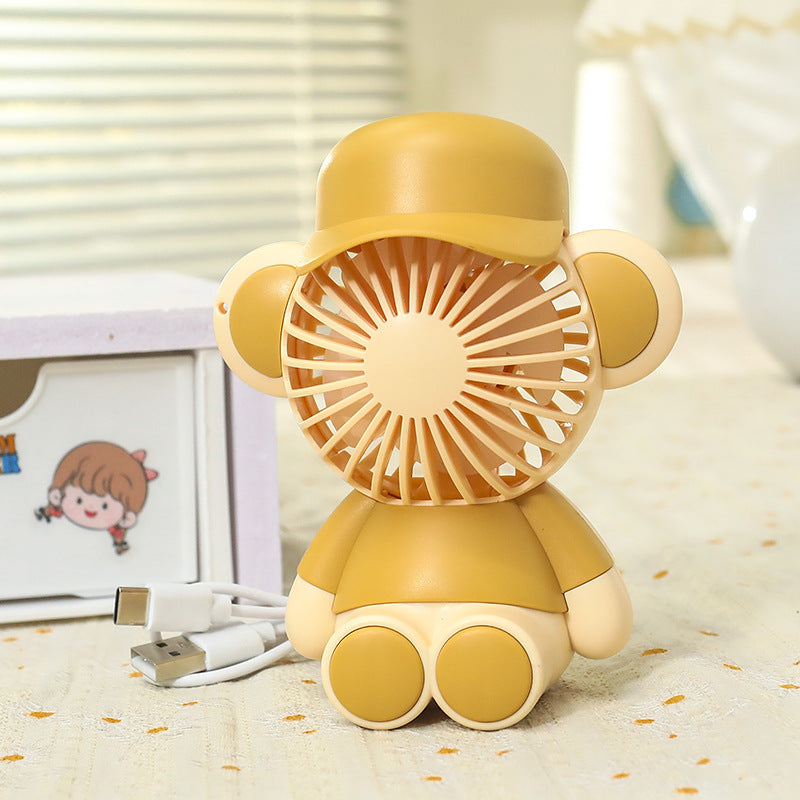 Ladies Portable Handheld Fan in Cute Monkey Design Bowlift