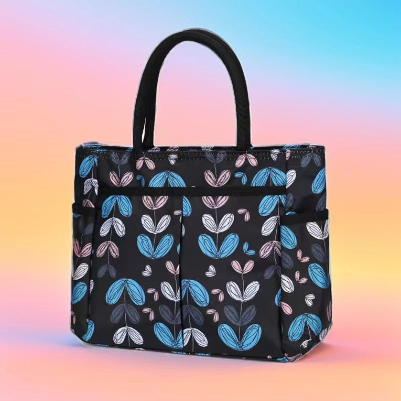 Multi-Pocket Candy Print Tote Bag Bowlift