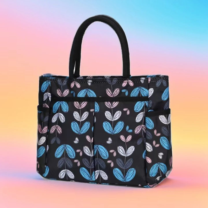 Multi-Pocket Candy Print Tote Bag Bowlift