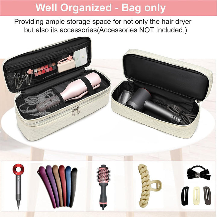 Cosmetic organizer bag for hair dryers and styling tools Bowlift