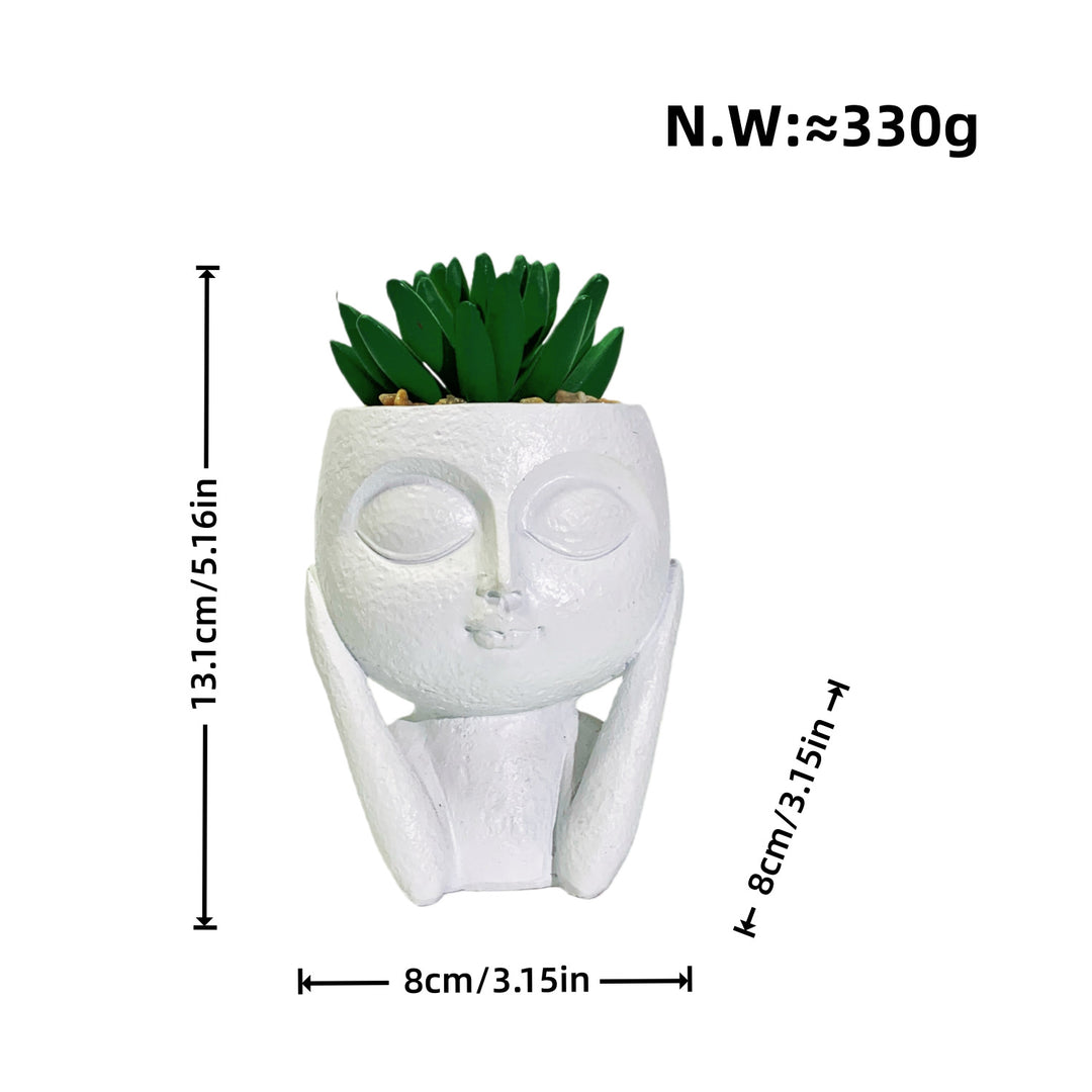Plant pot with face motif Bowlift