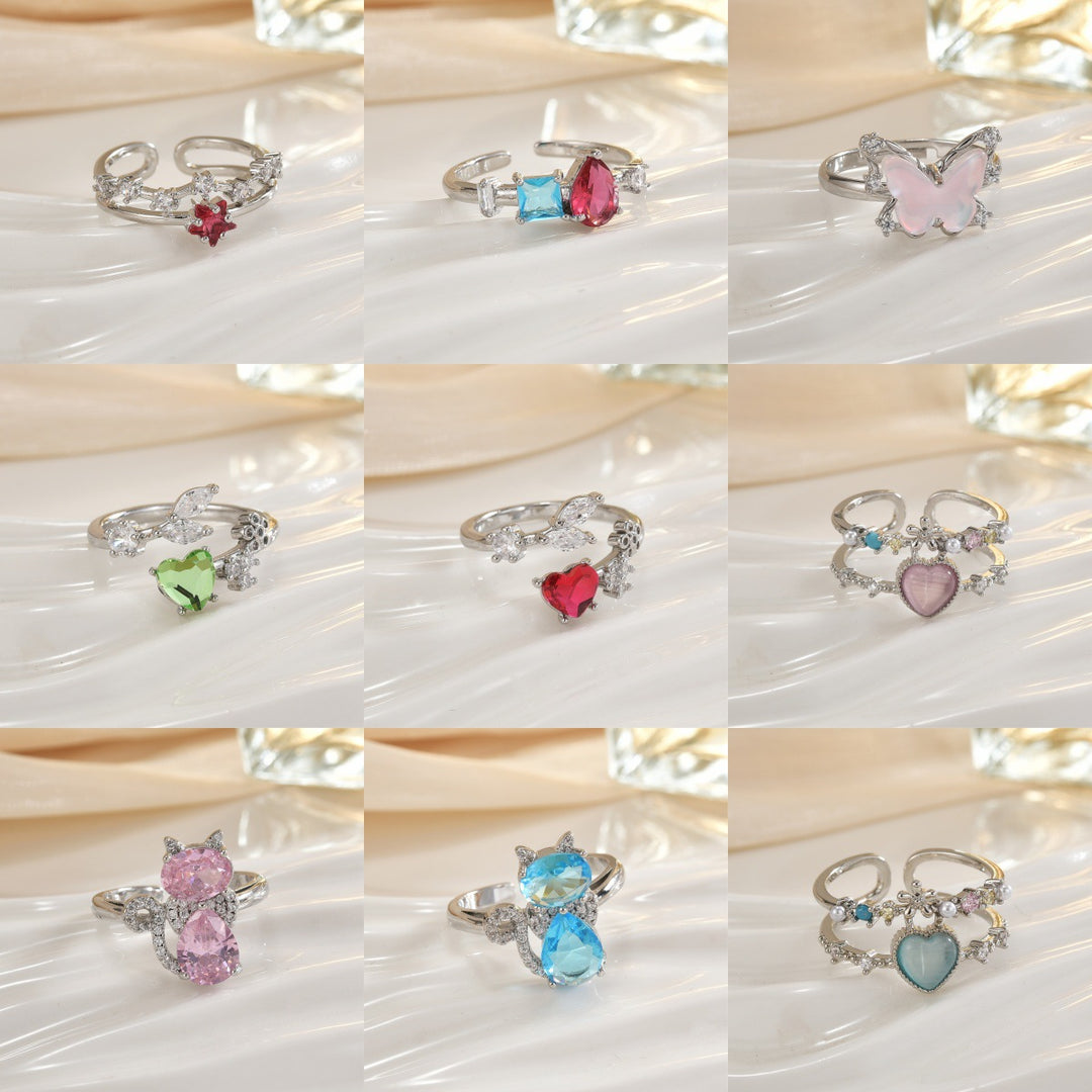 Double-Band Heart Halo Ring With Pavé Accents
