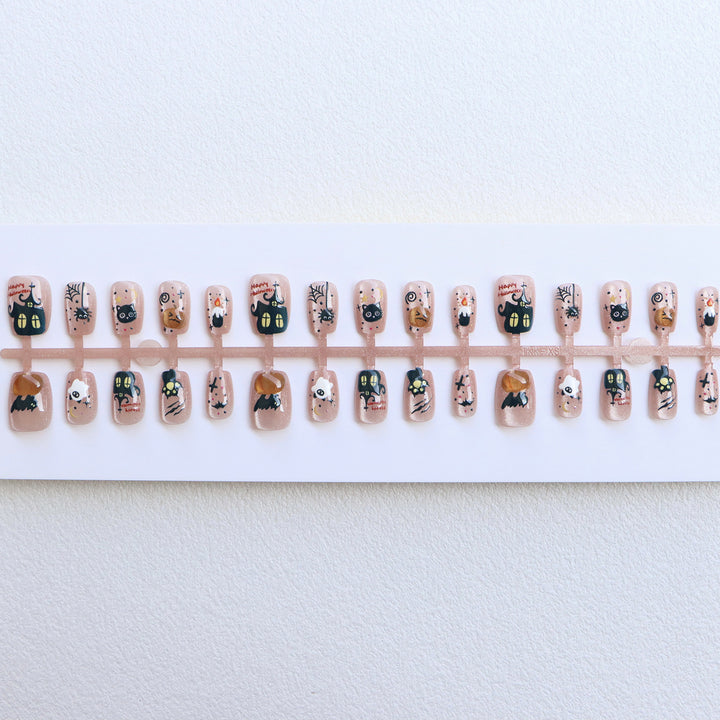 Creative Halloween-Themed Press-On Nail Art Set Bowlift