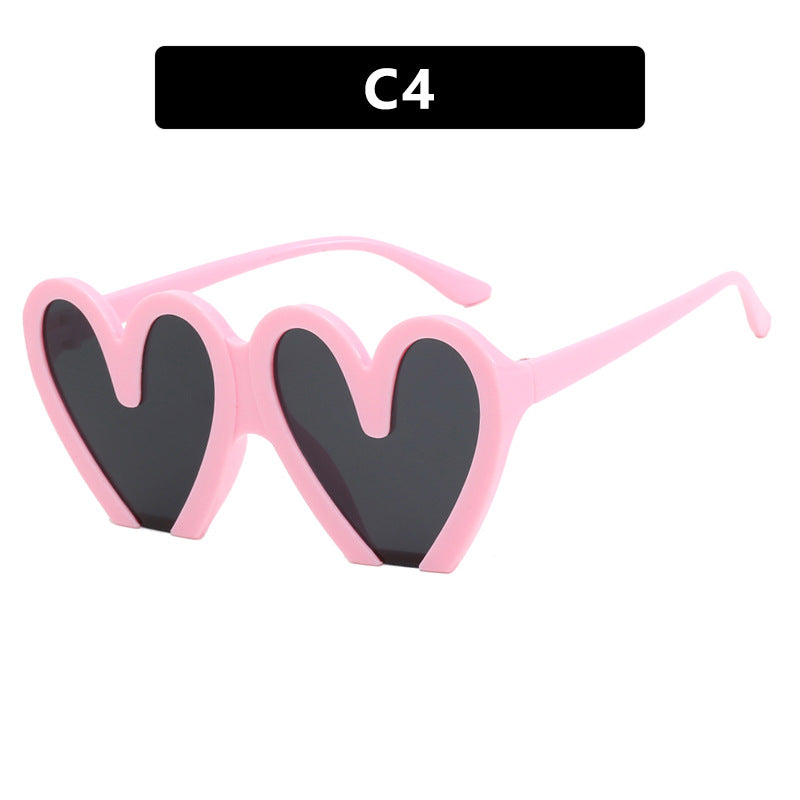 Women's Heart-Shaped Sunglasses with Durable Plastic Frame and UV Protection Bowlift