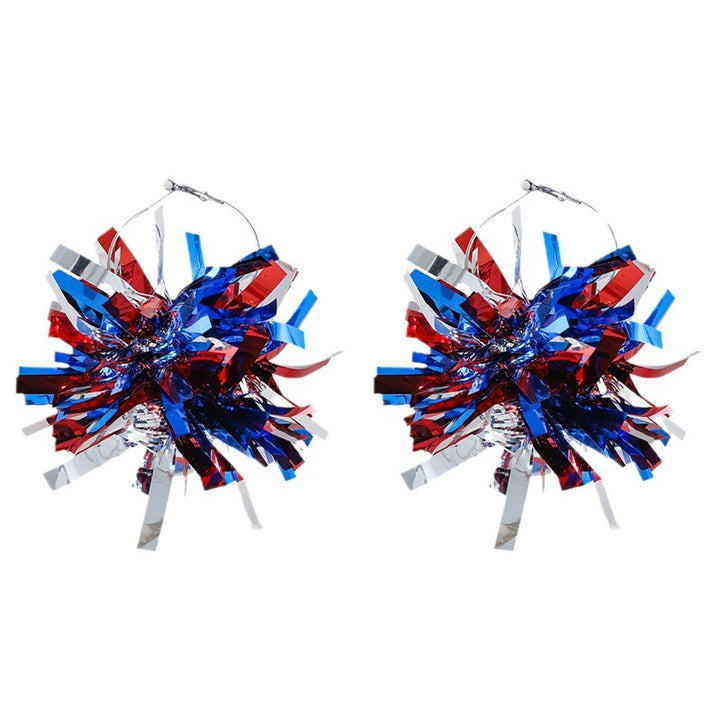 Women with eye-catching pompom hoops with lametta tassels and lightweight wire closure Bowlift