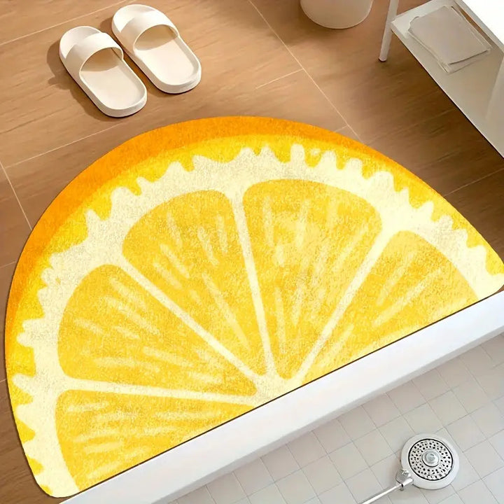 Lemon-Shaped Bath Mat Bowlift