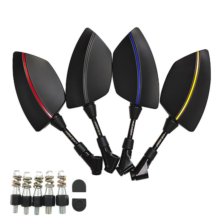 Motorcycle Mirror Set with Aerodynamic Design and High Stability Bowlift