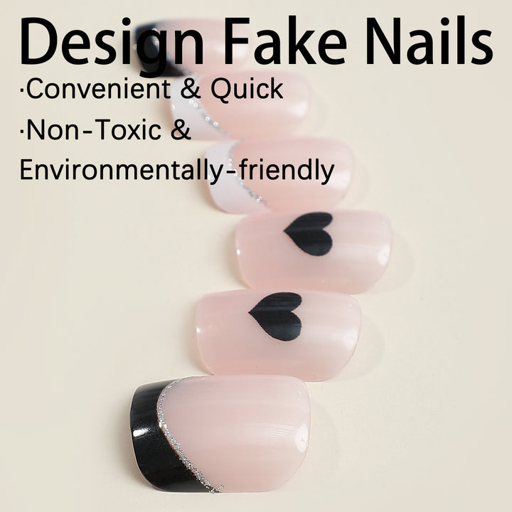 Creative Nail Art Set with Cute Heart Design Bowlift