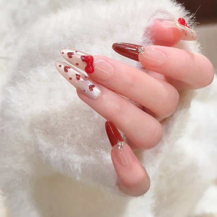 Artistic Press-On Nail Set Bowlift