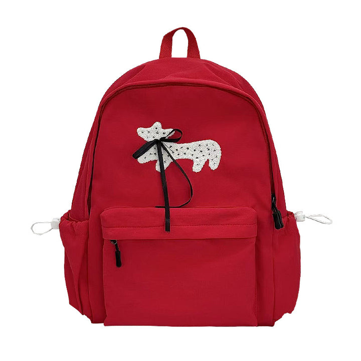 Backpack with Unique Dog Design and Practical Compartments Bowlift