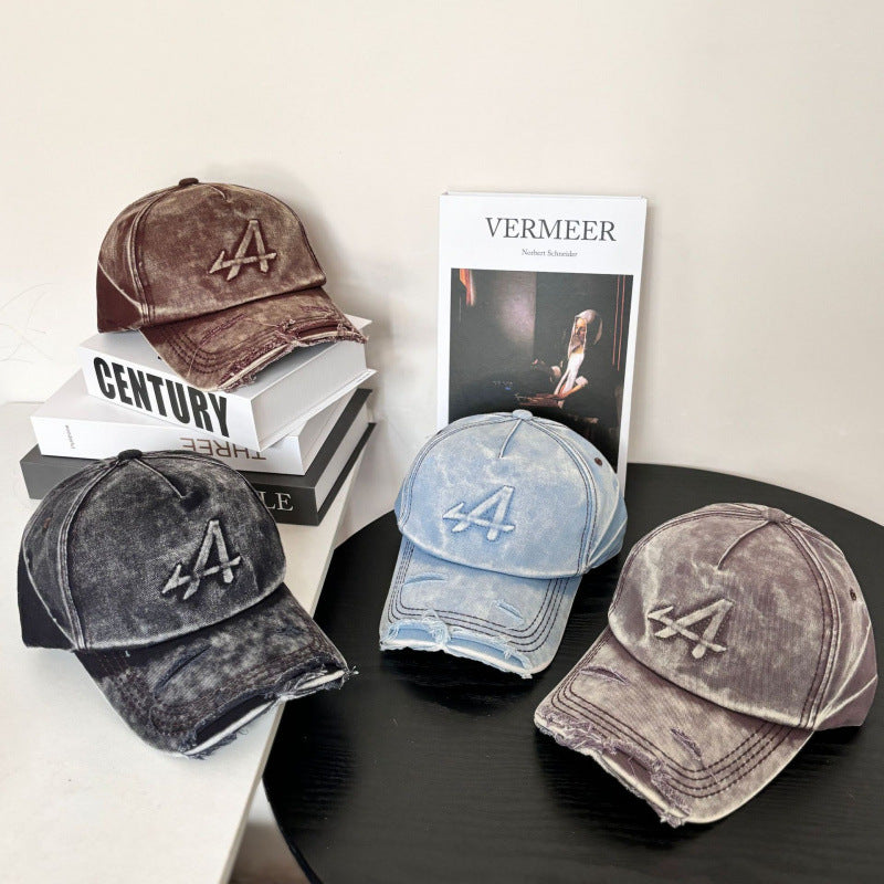 Women's Distressed Vintage Style Baseball Cap Bowlift