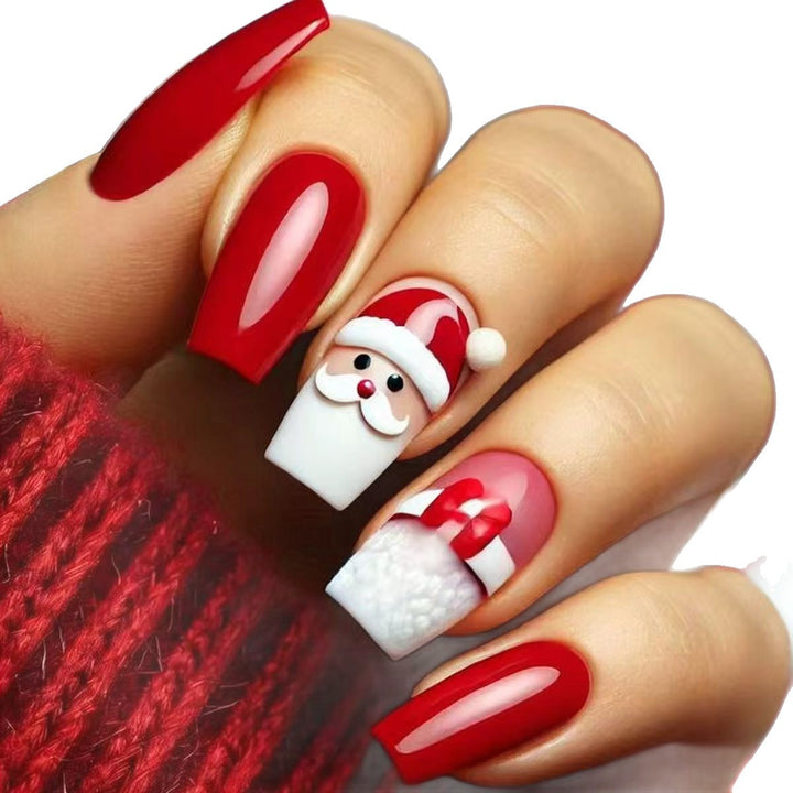 Festive artificial nails with Christmas motifs Bowlift