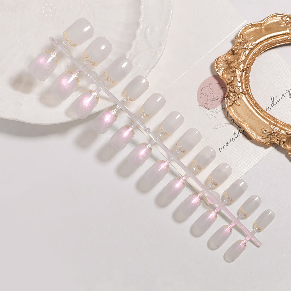 Elegant Glitter Tip Press-On Nail Set Bowlift