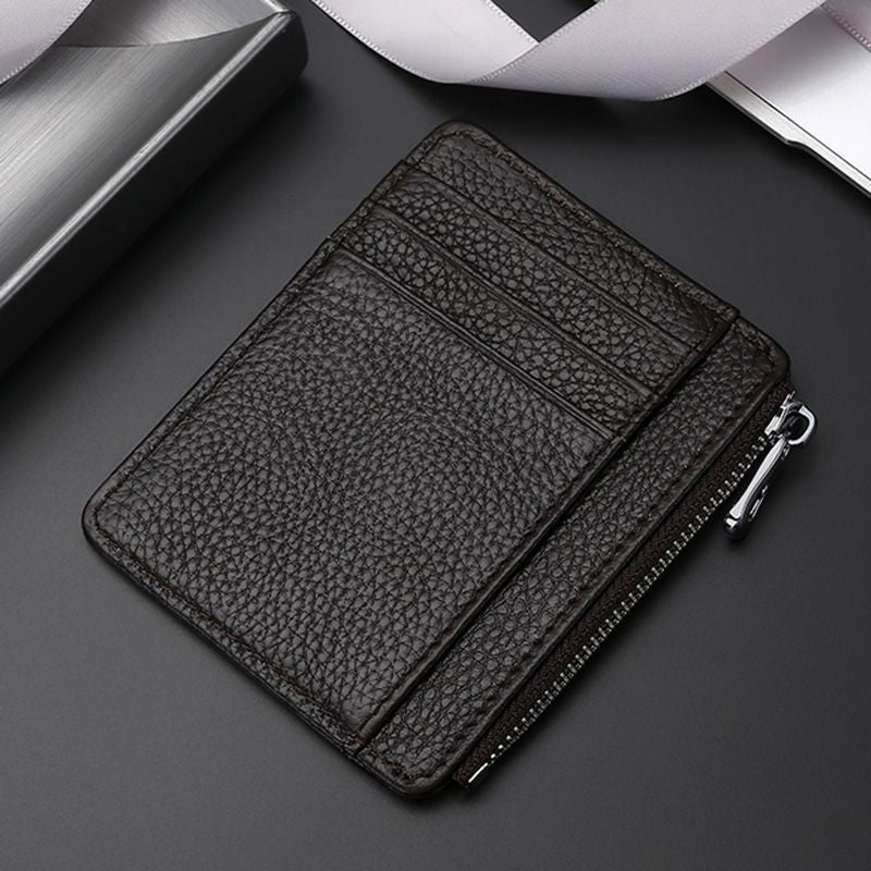 Premium Leather Zip-Around Card Case Bowlift
