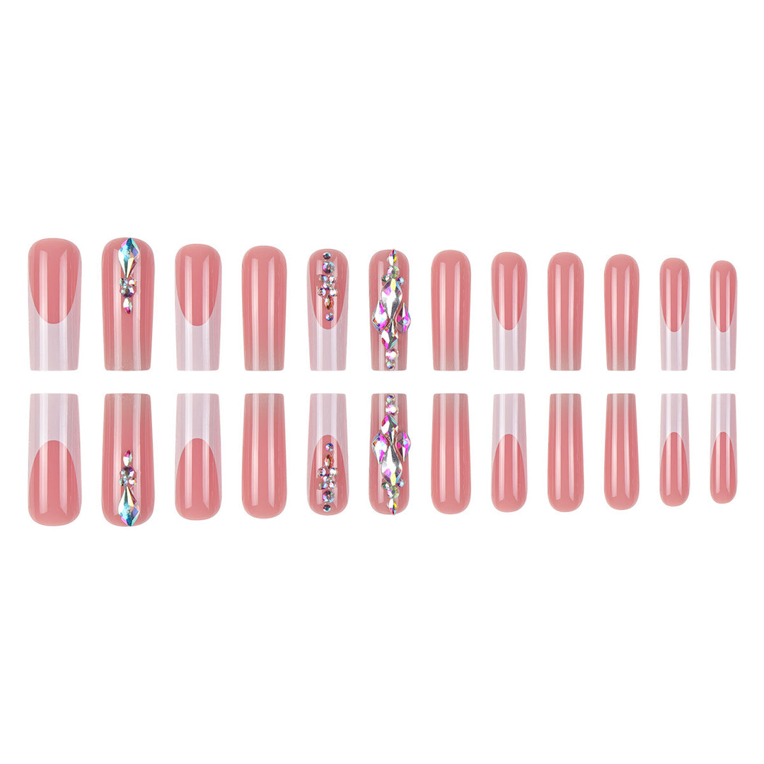 Glamorous Rhinestone-Embellished Press-On Nail Set Bowlift