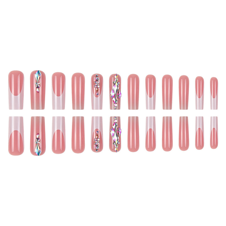 Glamorous Rhinestone-Embellished Press-On Nail Set Bowlift