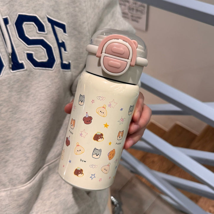 Women Waterproof Water Bottle with Leak-proof Lid and Animal Design Bowlift
