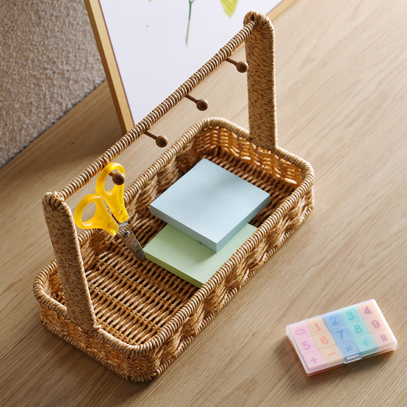 Unisex Versatile Storage Basket with Hooks Bowlift