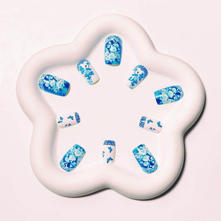 Artistic Floral Butterfly Nail Art Bowlift