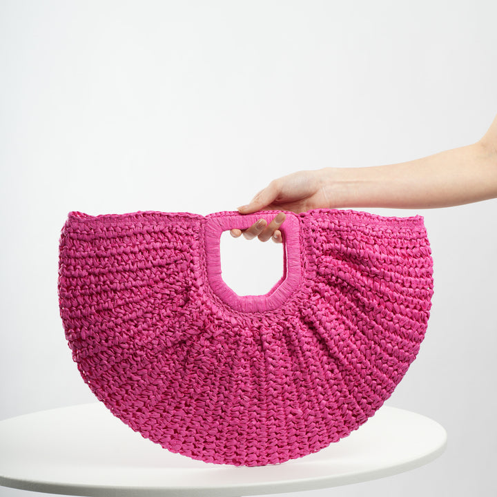 Handcrafted Ribbed Structure Beach Bag Bowlift
