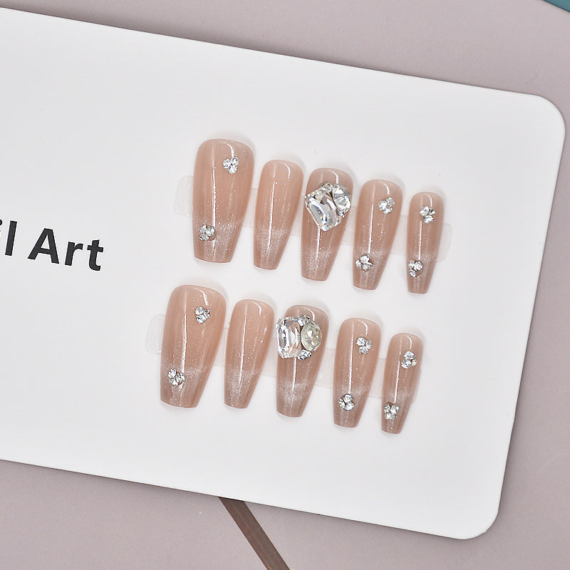 Glamorous Heart-Themed Press-On Nail Set Bowlift