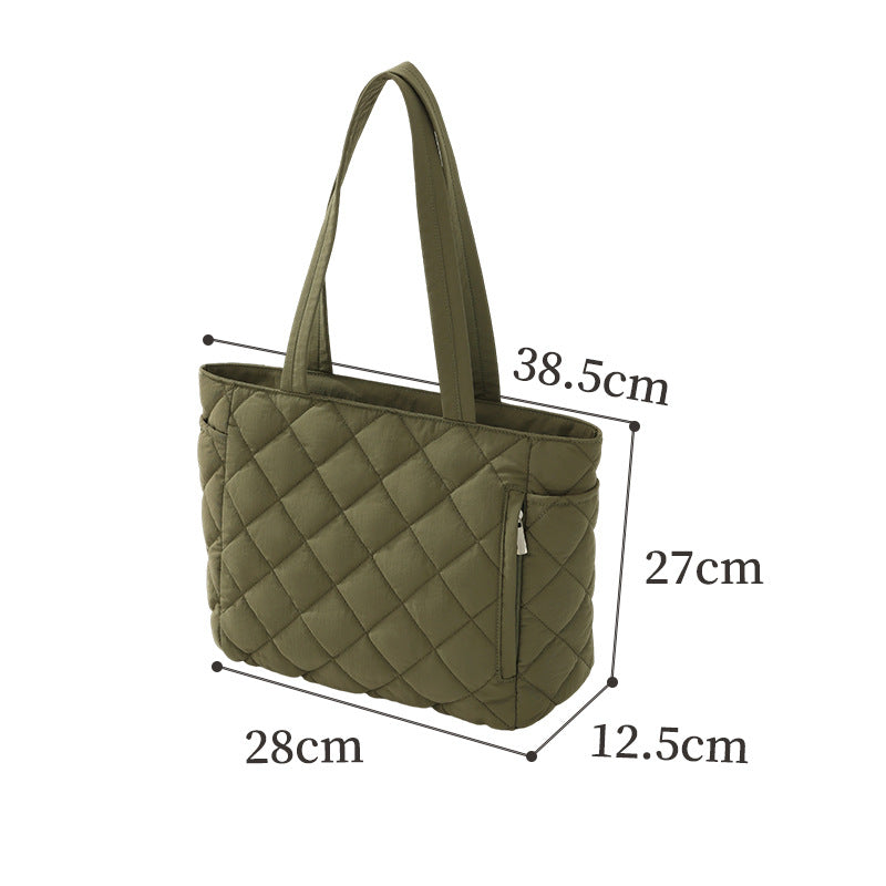Quilted Multi-Compartment Tote Bag Bowlift