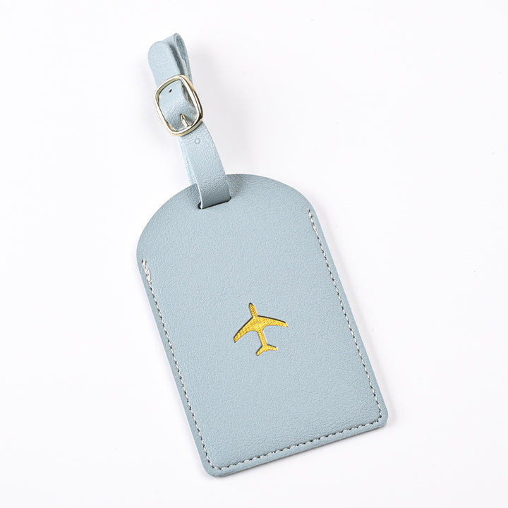 Vegan Leather Embossed Airplane Luggage Tag Bowlift