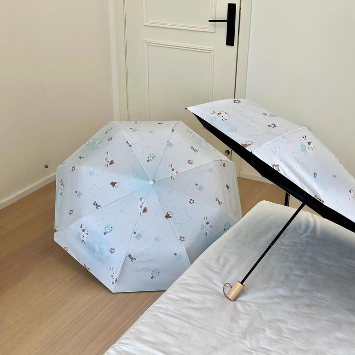 Women's compact folding umbrella with cute Bowlift motif
