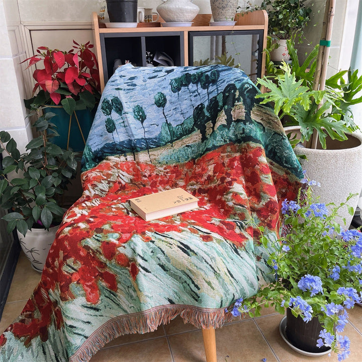 Artistic Landscape Pattern Throw Blanket