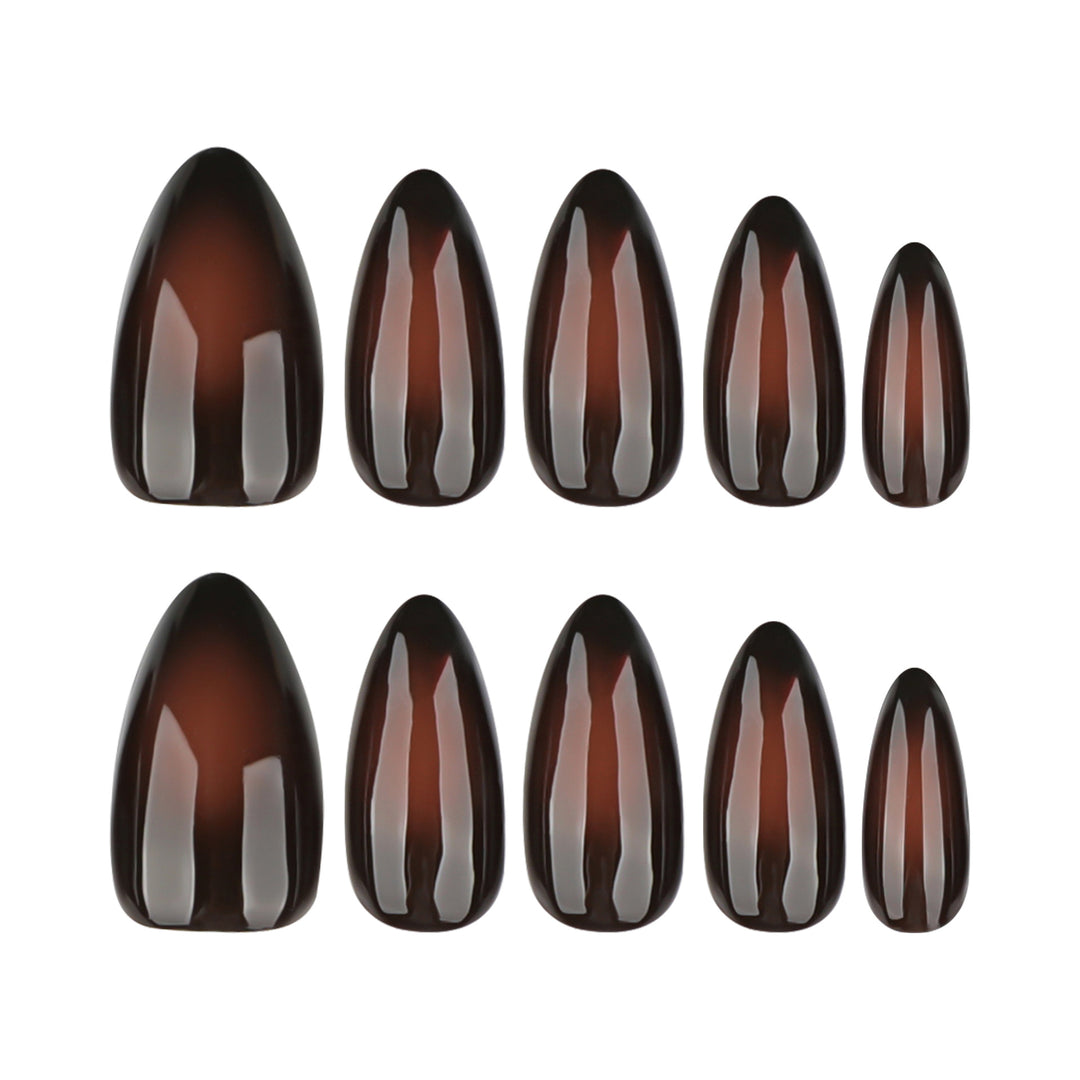 Artistic Stiletto Nails with Glossy Finish Bowlift