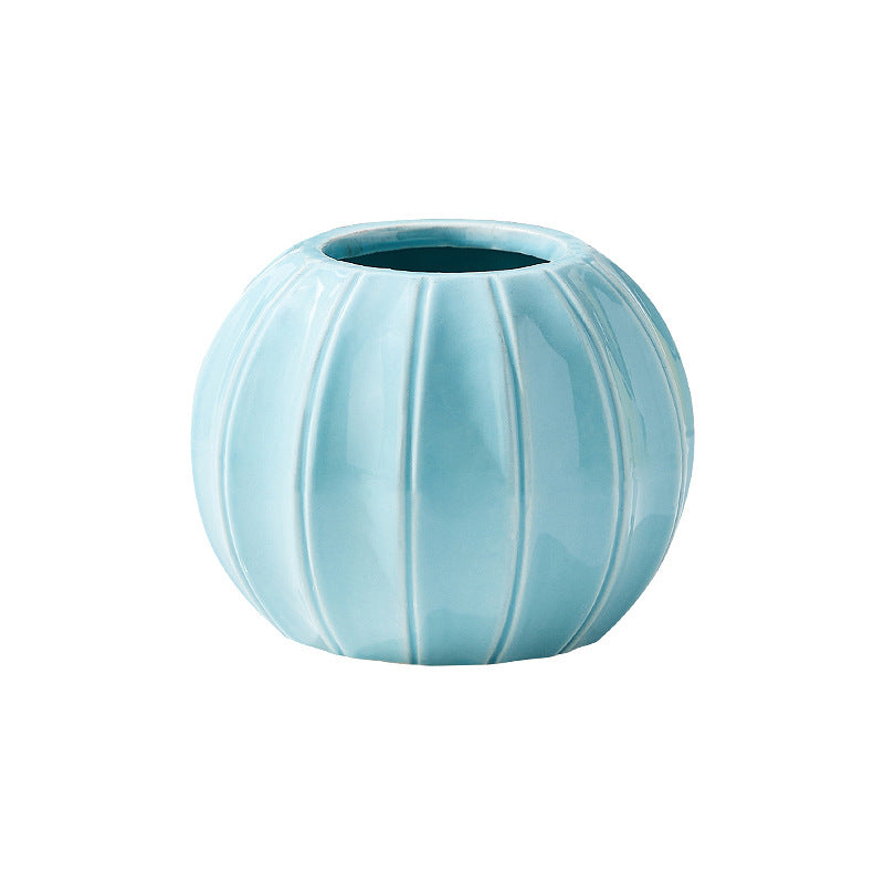 Decorative ceramic vase with modern ribbed design Bowlift