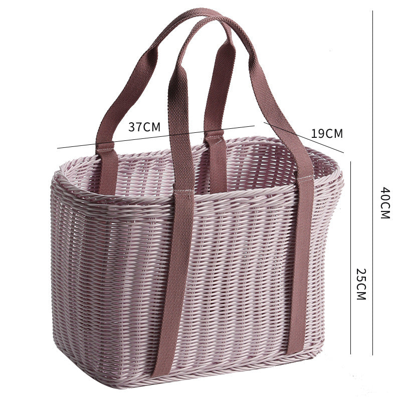 Unisex Robust braided shopping basket with comfortable fabric handles Bowlift
