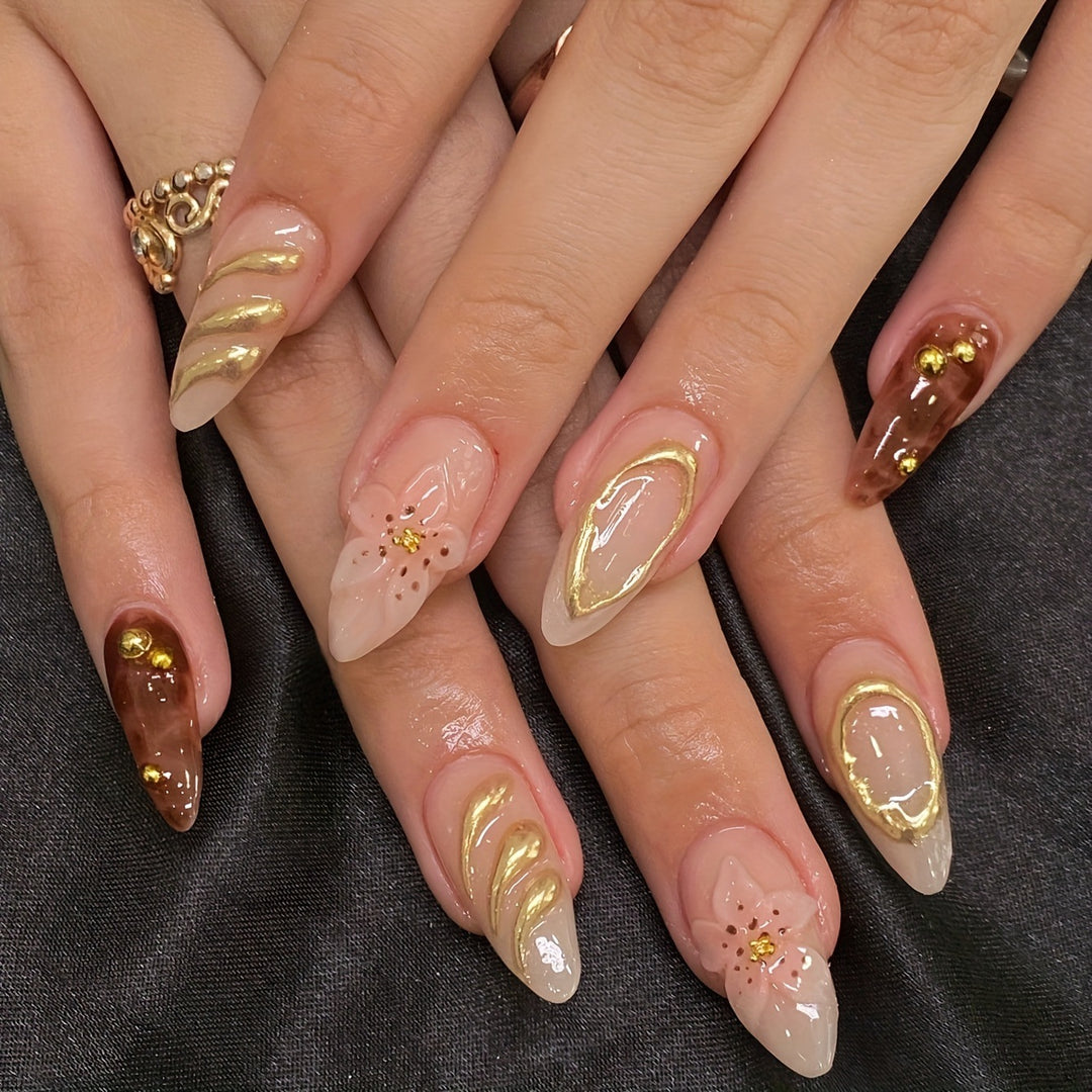 Exquisite 3D Floral Design Nail Set Bowlift
