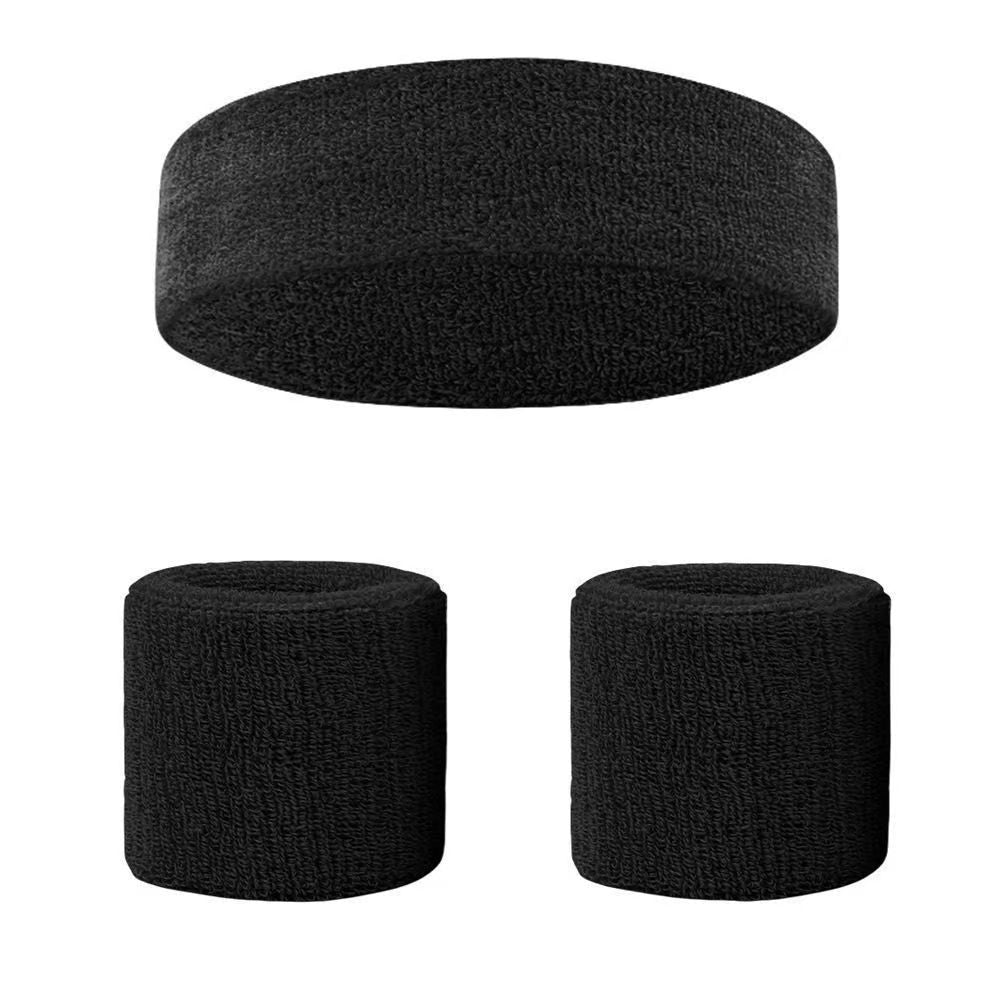 Sports Terry Sweatband Set for Head and Wrists Bowlift