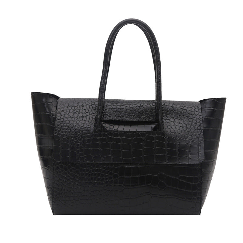 WoCrocodile Textured Structured Handbag Bowlift