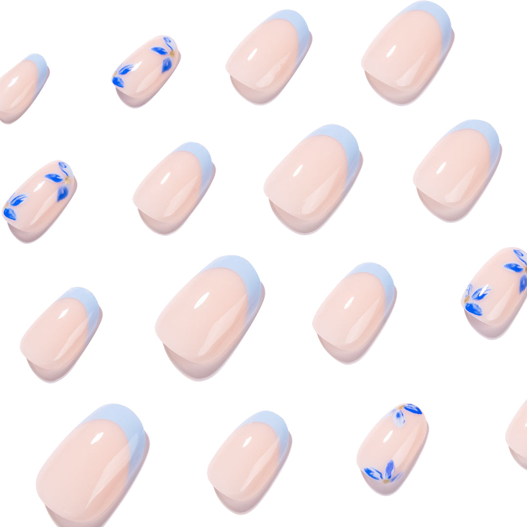Artistic acrylic nails with elegant flower design Bowlift